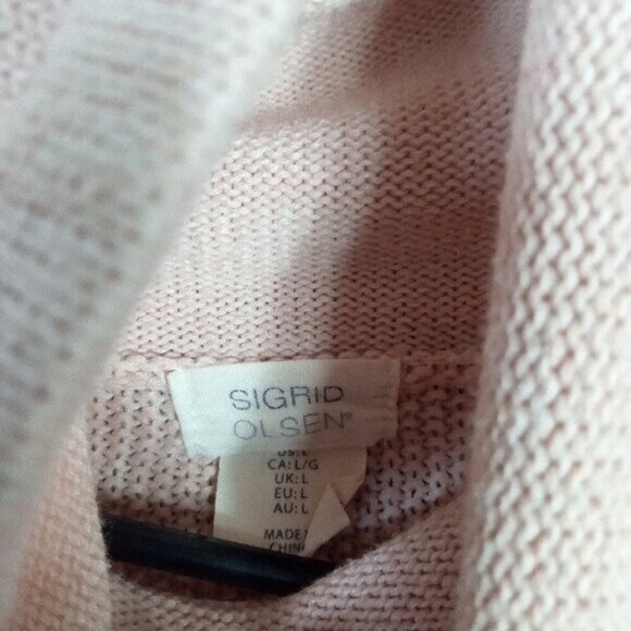 SIGRID OLSEN soft cowl neck turtleneck pastel sweater‎ Womens L - b2 - Picture 5 of 10